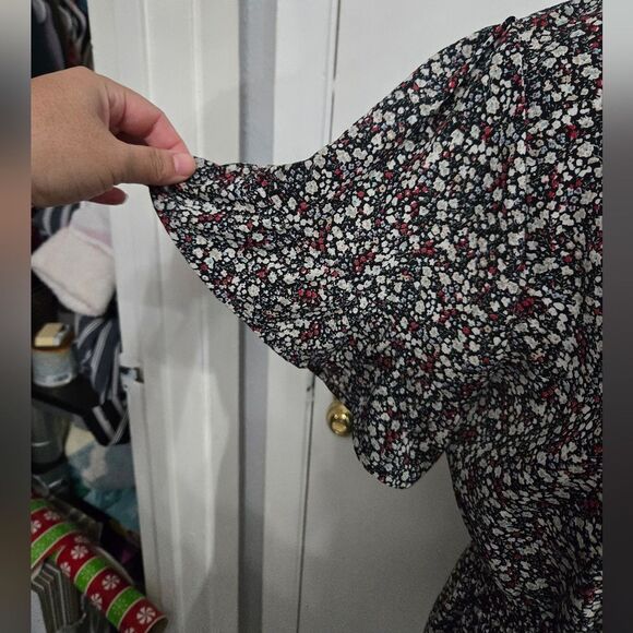 PRETTYGARDEN Women's Summer Boho Dress Casual Short Sleeve Ruffle Floral sz L - Picture 8 of 10